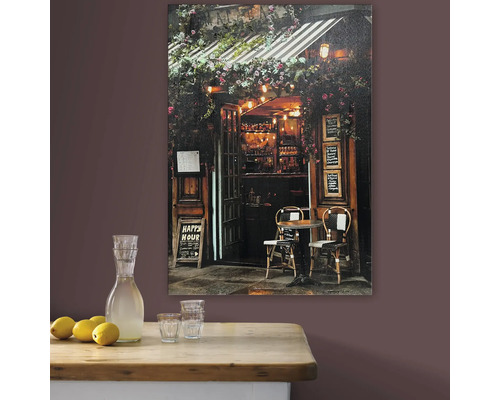 Decoratieve muurdecoratie met caféscène