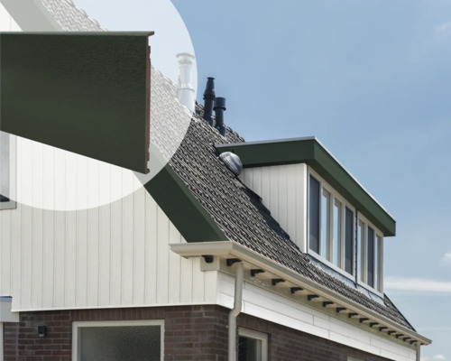 ESCADE Boeibord RAL6009 donkergroen, 16x300x6000mm, per stuk Gevelbekleding van een huis met gevelpanelen