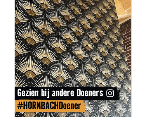 Behang met waaiermotief op een muur