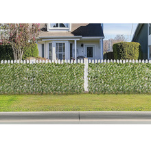 Decoratieve tuinafscheiding met plantmotieven voor een huis