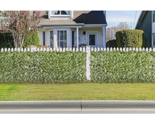 Decoratieve tuinafscheiding met plantmotieven voor een huis