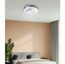 GLOBO Plafondventilator Gharr Ø 55 cm wit-grijs