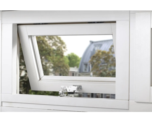 Gekanteld, wit kunststof venster
