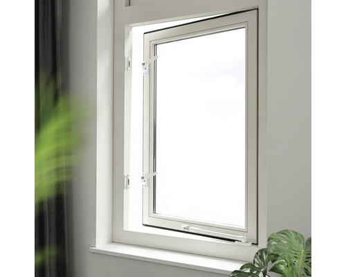 Geopend kunststof raam met raamboom