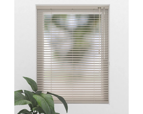 Venster met horizontale jaloezieën voor lichtregeling.