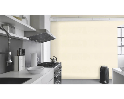 Lichte keuken met spoelbak, fornuis, afzuigkap en afvalemmer