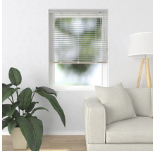 Woonkamer met raam en geïnstalleerde jaloezieën voor lichtregeling