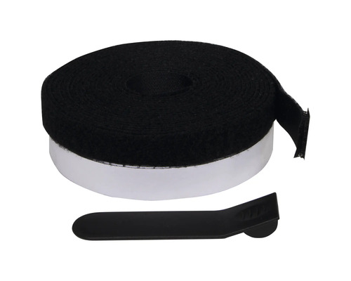 Klittenbandrol met zelfklevende achterkant en snijgereedschap