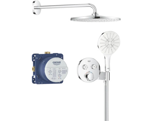 Grohe douchesysteem met hoofddouche, handdouche, inbouwthermostaat en installatiebox