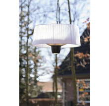 Hangende terrasverwarmer met lampenkap voor buiten