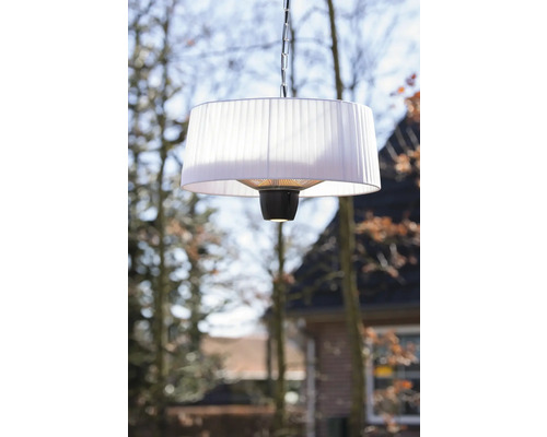 Hangende terrasverwarmer met lampenkap voor buiten