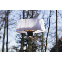 Hangende terrasverwarmer met lampenkap voor buiten