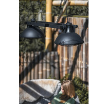 Zwarte dubbele spot hanglamp voor buiten