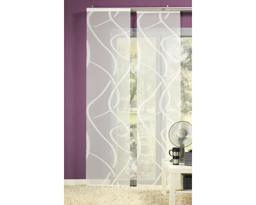 Decoratief schuifgordijn met wit patroon voor raam