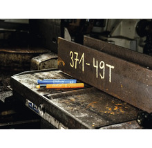 Pica Gel Signalmarker op metalen oppervlak met inscriptie