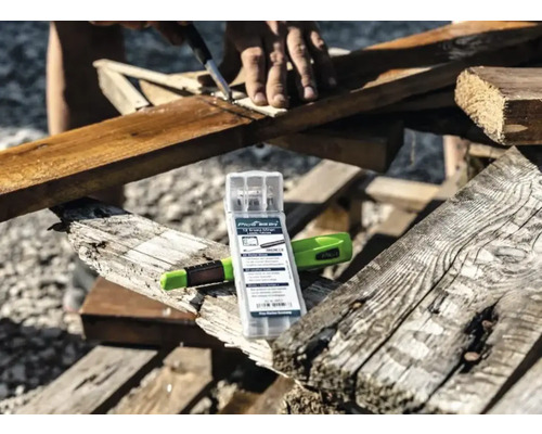 Pica Big Dry vullingen set met timmermanspotlood op hout