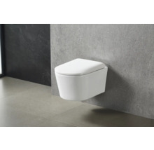 Wandcloset van keramiek in de badkamer