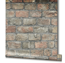 Behang met baksteenmotief