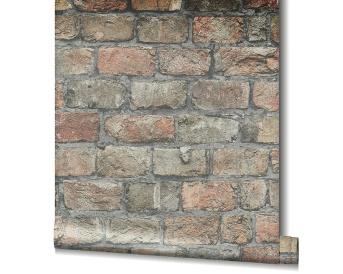 Behang met baksteenmotief