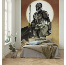 Slaapkamer met muurschildering van The Mandalorian en Grogu