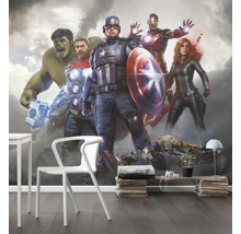 Avengers muurschildering in interieur met meubels