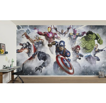 Wanddecoratie met een groot Avengers-motief in de kinderkamer