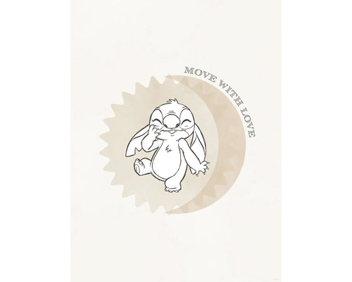 Illustratie van Stitch met de tekst Move with Love