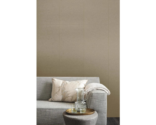 Wandtegel akoestisch Talud vilt vierkant Dune 30x30 cm Woonkamer met wandtegels, bank en decoratie