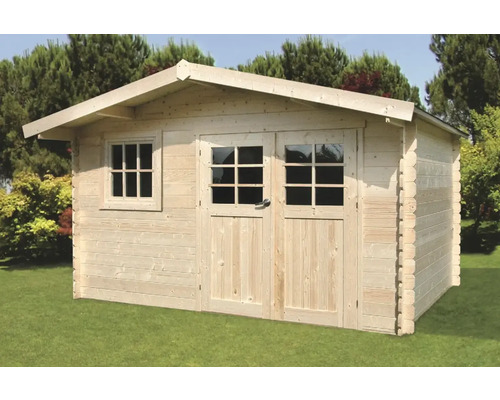 Houten tuinhuis met dubbele deur en raam