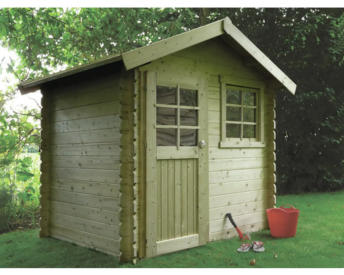 Houten tuinhuis met deur en raam