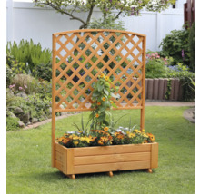 Houten plantenbak met klimrek voor de tuin