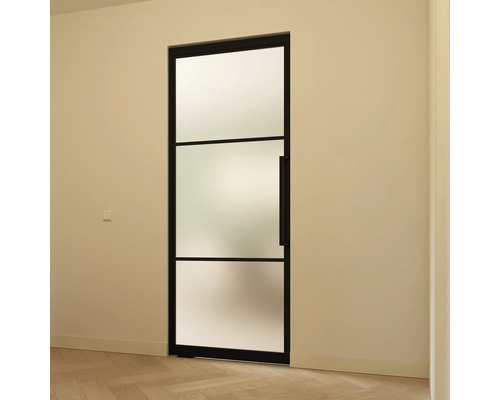 Schuifdeur met melkglas en handgreep