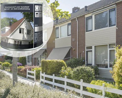 Verf voor kunststof gevelbekleding en dakrandbekleding voor een woonhuis