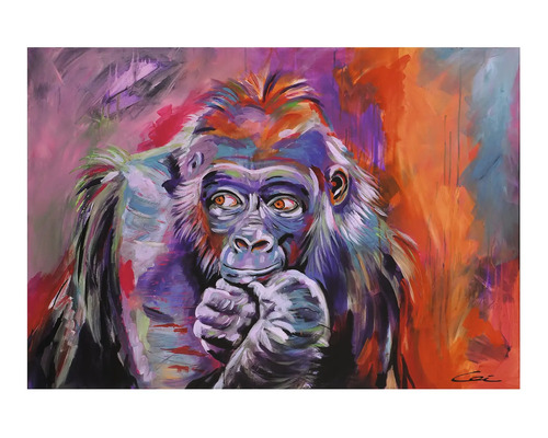 Geschilderde afbeelding van een gorilla
