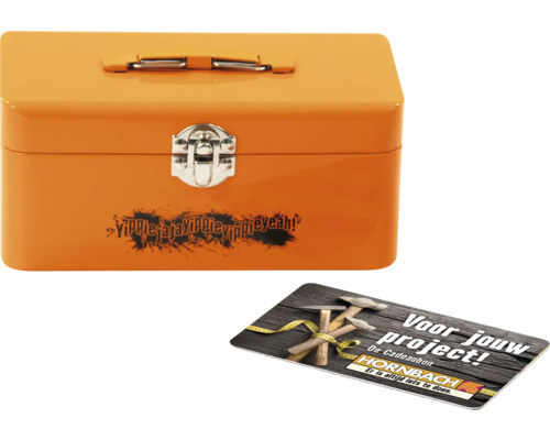 Metalen gereedschapskist met cadeaubon