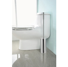 Wit toilet met roestvrijstalen toiletborstel