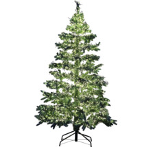 Versierde groene kerstboom met verlichting