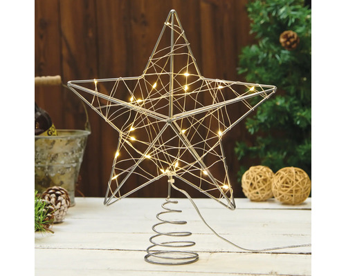Kerstboom piek in stervorm met verlichting