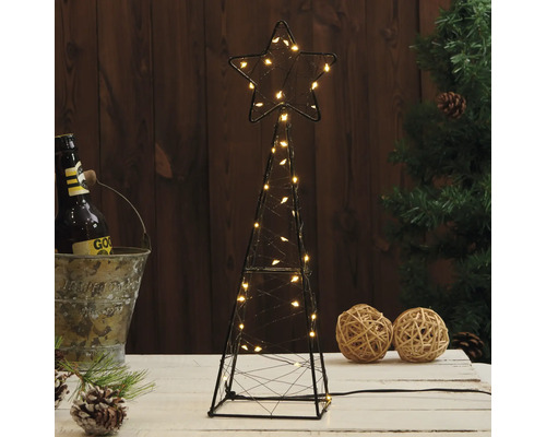 Decoratieve kerstboomverlichting met ster en warm witte lampjes