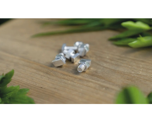 Zeskantbouten met verzonken kop op houten ondergrond