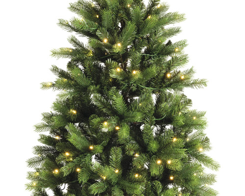 Detailopname van een kerstboom met verlichting