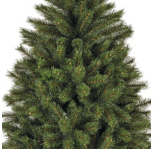 Detailopname van een kunstmatige kerstboom met groene naalden