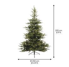 Kunstkerstboom, 210 cm hoog, met verlichting