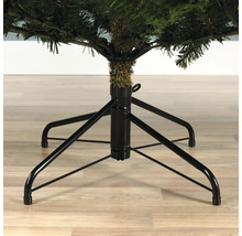 Detailweergave van de voet van een kunstmatige kerstboom