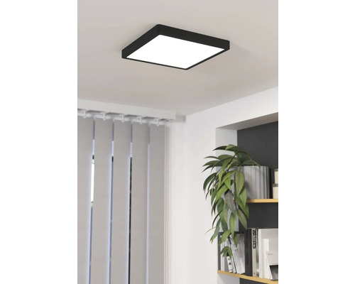 EGLO LED Plafondlamp Fueva 5 - Vierkante Opbouwlamp 28,5 Cm Zwart/Wit, 20W 2300 Lumen