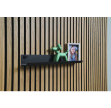 Wandpanelen met plank, decoratie en fotolijst