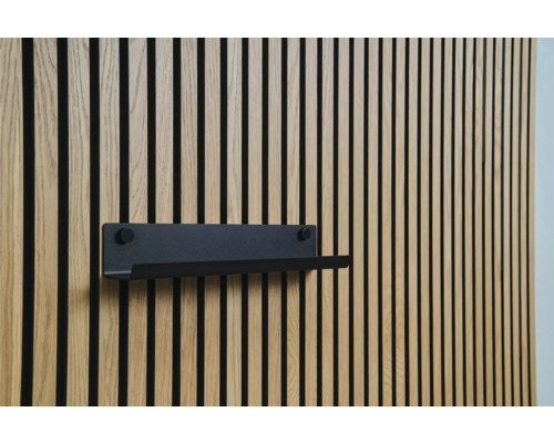 Akoestisch paneel met zwarte wandplank