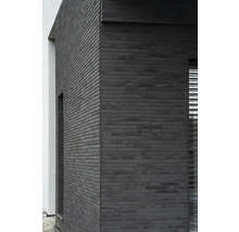 Gevel met donkere steenstrips