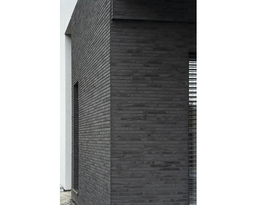 Gevel met donkere steenstrips