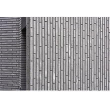 Close-up van een gevel met langwerpige gevelstenen en metselwerk